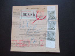 DDR 1963 / 70 Paketkarte Ulbricht 1 DM Nr.968 OR MeF Ober Und Unterrand Karl - Marx Stadt Nach Brüssel - Brieven En Documenten