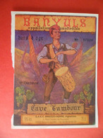 Etiquette Vin Autocollant BANYULS Pyrenees Orientales Hors D' Age - Cave Tambour - Musique - Musique