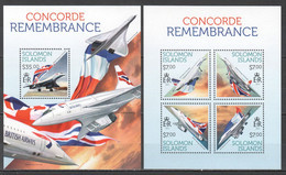 LS140 2013 SOLOMON ISLANDS TRANSPORT AVIATION CONCORDE REMEMBRANCE MICHEL #2212-16 1KB+1BL MNH - Concorde