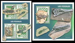 CENTRAL AFRICA 2021 - Fossils, M/S + S/S. Official Issue [CA210502] - Central African Republic