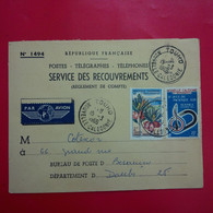 LETTRE SERVICE DES RECOUVREMENTS NOUVELLE CALEDONIE TOUHO PAR AVION - Briefe U. Dokumente