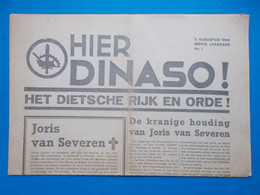 WW2; Flandern - Vlaanderen / Nederland; "Hier Dinaso!" Nr.1 1940 - Joris Van Severen - 1939-45