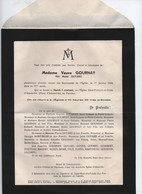 Faire Part De Décès/Madame Veuve GOURNAY/Née Marie GUYARD/Eglise St François D'ADAMVILLE/ St MAUR/ 1954  FPD124 - Obituary Notices
