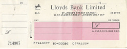 United Kingdom , UK  ,  LLOYDS BANK LIMITED  , Unused - Schecks  Und Reiseschecks