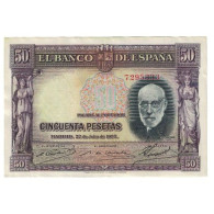 Billet, Espagne, 50 Pesetas, 1935, 1935-07-22, KM:88, SUP - 50 Peseten