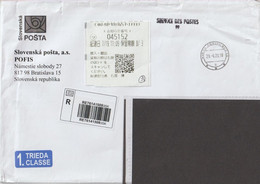 Slovakia Registered Letters From Bratislava To Japan - Barcode - QR Code - Circulated - 2018 - Abarten Und Kuriositäten