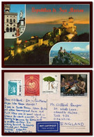 1983 San Marino Saint Marin Postcard Multiview Sent To GB Carte Ak - Storia Postale