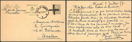 EP Au Type 1F Lion Héraldique Annulé Par Croix De St-André > Uccle-Ukkel (1957) - Cartes Postales 1951-..