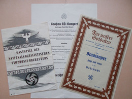 Deutschland; WK2; Konzert Programm X3; NSDAP Dritte Reich 1933-45; Wehrmacht, DAF, SA, KdF 1937-41 - 1939-45