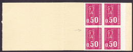 1664, Béquet 0,50FR, Variété Trait Rouge, Bloc De 4, Neuf - Varietà: 1970-79 Nuovi