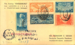 1916/1948, Seven Covers To Germany, Mostly Transatlatik Air Mail Incl. Airship "HINDENBURG" - Otros & Sin Clasificación