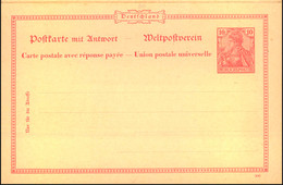 1901, Germania Reichspost" Doppelkarte Mit Seltenem Druckdatum "301" Ungebraucht. - Altri & Non Classificati