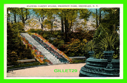 BROOKLYN, NY - FLOWER CARPET STAIRS, PROSPECT PARK - TRAVEL IN 1928 - - Brooklyn