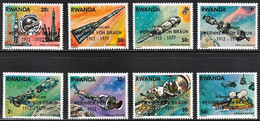 1977 Rwanda Wernher Von Braun Memorial Overprint On Apollo - Soyouz Mission Set (** / MNH / UMM) - Afrika
