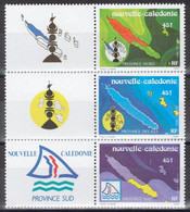 Nouvelle-Calédonie - YT 611-613 ** - 1991 - Les Trois Provinces Néo-calédoniennes - Hojas Y Bloques