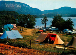 Frasnois Et La Chaux Du Dombief * Camping Au Bord Du Lac D'ilay * Automobile CITROEN Citroën 2cv Rouge Red - Autres & Non Classés