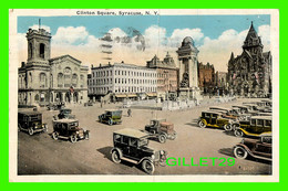 SYRACUSE, NY - CLINTON SQUARE - ANIMATED A LOT OF OLD CARS - TRAVEL IN 1925 -  PUB BY WM JUBB CO - - Syracuse