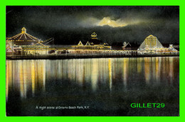 ROCHESTER, NY - A NIGHT SCENE AT ONTARIO BEACH PARK - TRAVEL IN 1909 - PUB. BY FRANK J  STUPP - - Rochester