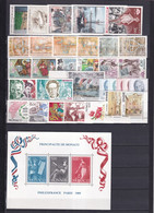 PROMOTION MONACO - 1989 - ANNEE COMPLETE Avec BLOCS (DONT EUROPA) ! ** MNH - COTE = 167 EUR. - 32 TIMBRES + 5 BLOCS - Komplette Jahrgänge