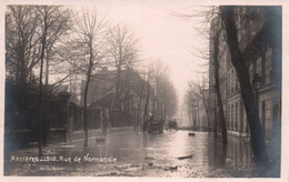 7110 ASNIERES Sur SEINE  Inondé 1910 Rue De NORMANDIE (carte Photo )  Inondation (scan Recto-verso) Hauts De Seine - Asnieres Sur Seine