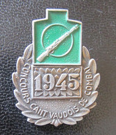Suisse - Insigne Militaire - Concours Canton Vaudois De Combat 1945 - Métal Argenté - 6,7g - Other & Unclassified