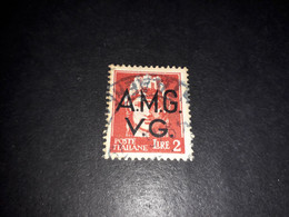 01AL04 OCCUPAZIONE STRANIERA VENEZIA GIULIA 1945-47 FRANCOBOLLI D'ITALIA SOPRASTAMPA AMG-VG LIRE 2 "O" - Afgestempeld