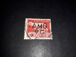 01AL04 OCCUPAZIONE STRANIERA VENEZIA GIULIA 1945-47 FRANCOBOLLI D'ITALIA SOPRASTAMPA AMG-VG LIRE 5 "O" - Gebraucht