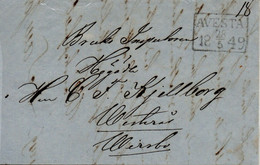 SUEDE 28/5/1849 AVESTA-NORBERG - ... - 1855 Voorfilatelie