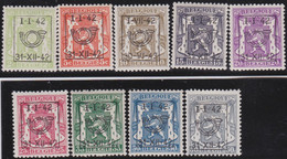 Belgie   .   OBP   .   PRE  475/483      .   **    .    Postfris   .  / .  Neuf SANS Charnière - Typo Precancels 1936-51 (Small Seal Of The State)