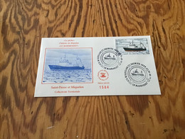 Enveloppe 1 Er Jour Saint-pierre Et Miquelon Thème Chalutier 1988 - Oblitérés