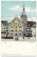ZUG: Präge-AK Mit Hauptplatz Und Restaurant 1906 - Zoug