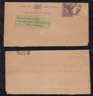 South Australia Ca 1890 Uprated Wrapper Stationery HOMBURG Germany - Covers & Documents