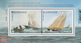 CANADA,  2021, MNH, SHIPS, BOATS, BLUENOSE SHIP, FISHING AND RACING VESSEL, S/SHEET WITH CAPEX OVERPRINT - Ships