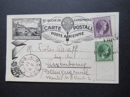 Luxemburg 1927 Poste Aerienne Stempel L3 Par Ballon Exp. Phil. Luxembourg Stempel Roodt Ballonpost - 1921-27 Charlotte Di Fronte