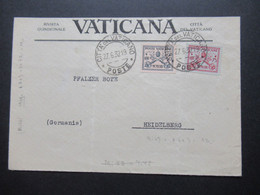 Vatikan 1929 / 32 Freimarken Nr.6 Und 7 MiF Umschlag Vaticana Citta Del Vaticano Nach Heidelberg Gesendet - Cartas & Documentos