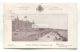 Douglas - Hotel Sefton - 1939 Used Isle Of Man Advertising Postcard - Isola Di Man (dell'uomo)