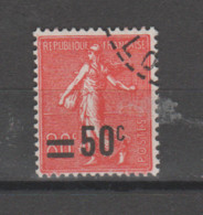 FRANCE / 1926 / Y&T N° 220 : Semeuse 80c Surchargée 50c - Choisi - Cachet Rond - Used Stamps
