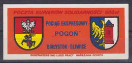 Poland SOLIDARITY (S115): Couriers Post PE Pogon Crest (orange) - Viñetas Solidarnosc