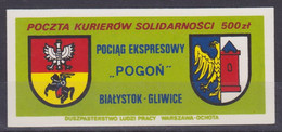 Poland SOLIDARITY (S117): Couriers Post PE Pogon Crest (green) - Viñetas Solidarnosc