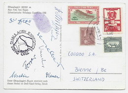 NEPAL CARTE EXPEDITION SWISS SUISSE HELVETIA DHAULAGIRI 8222M  HIMALAYA 1960 + SIGNATURES - Népal