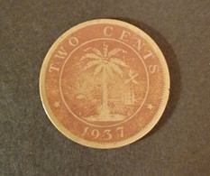 Pièce. Two Cents. Liberia. 1937. - Liberia