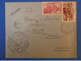 I 19 GUINEE BELLE LETTRE RARE FRANCHISE MILITAIRE 1933 PAR AVION CONAKRY POUR AIRE S AD. FRANCE + AFFRANCH. INTERESSANT - Lettres & Documents