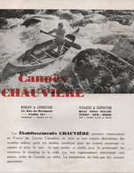 Prospectus Commercial  Grand Format à 2 Volets (4 Pages)/CANOËS CHAUVIERE/Vitry Sur Seine/ Paris/Vers 1930-1945    MAR87 - Sport En Toerisme