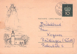 LIECHTENSTEIN - POSTKARTE 10R 1953 > REUTLINGEN / QC158 - Stamped Stationery