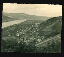 Mini AK 1957 Oberlahnstein Lahnstein Aus Der Vogelperspektive, Blick Auf Eisenbahn Schienen, Fahrt Einer Dampflok - Lahnstein