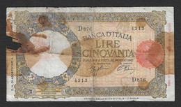 Italia - Banconota Circolata Da 50 Lire " Lupetta" - 1942 P-58a.1 #17 - 50 Lire