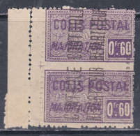 Algérie Colis Postaux N° 13d XX 60 C. Violet Paire Non Dentelée Au Milieu Sans Charnière Légers  Plis Sinon TB - Paketmarken