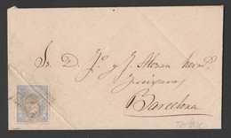 1870 Sobreescrito Matrona Ed 107 De 50 Milésimas. Enviada Desde Tortosa (Tarragona) - Briefe U. Dokumente