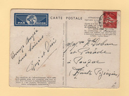 Air France - Carte Postale Affranchissement Reduit - Alger - 1938 - 1960-.... Covers & Documents