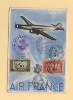 Air France - Carte Postale Affranchissement Reduit - Foire Commerciale D Alger - 1939 - 1960-.... Brieven & Documenten